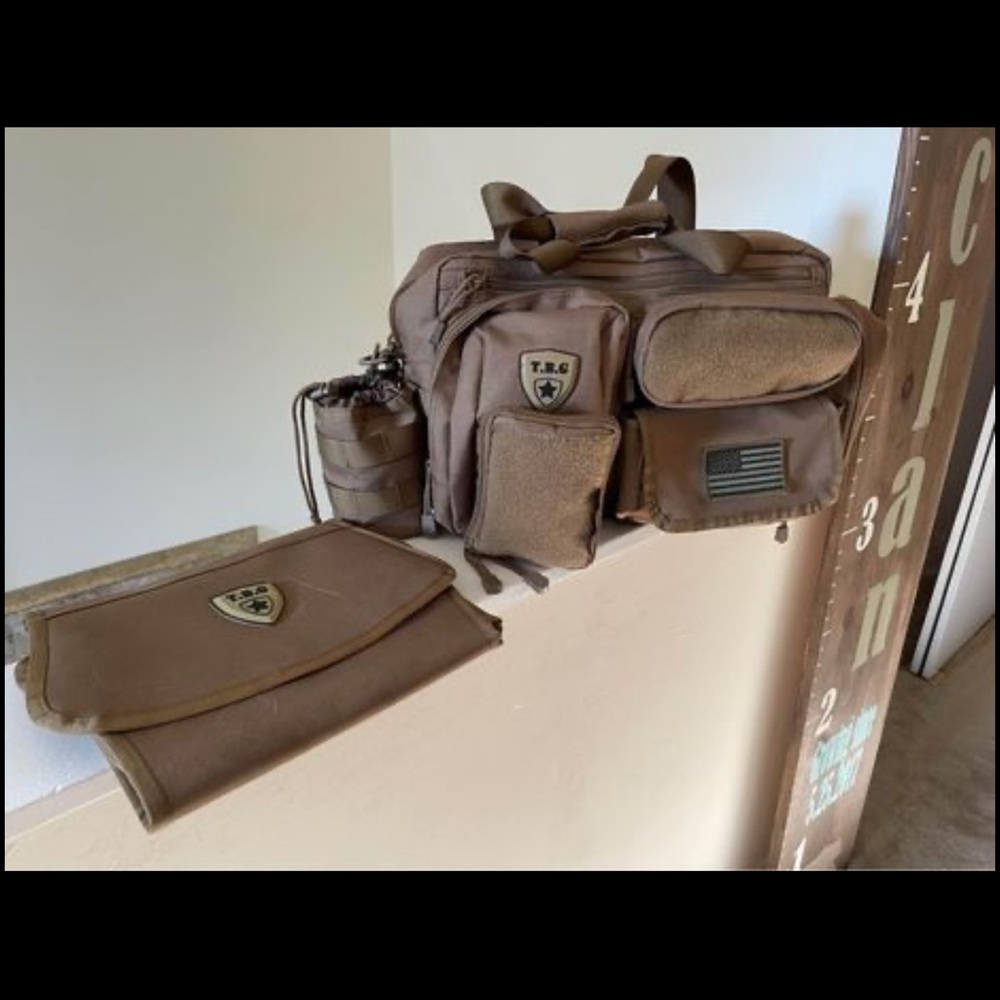 Tactical Baby Gear baby bag with add on wipe holder